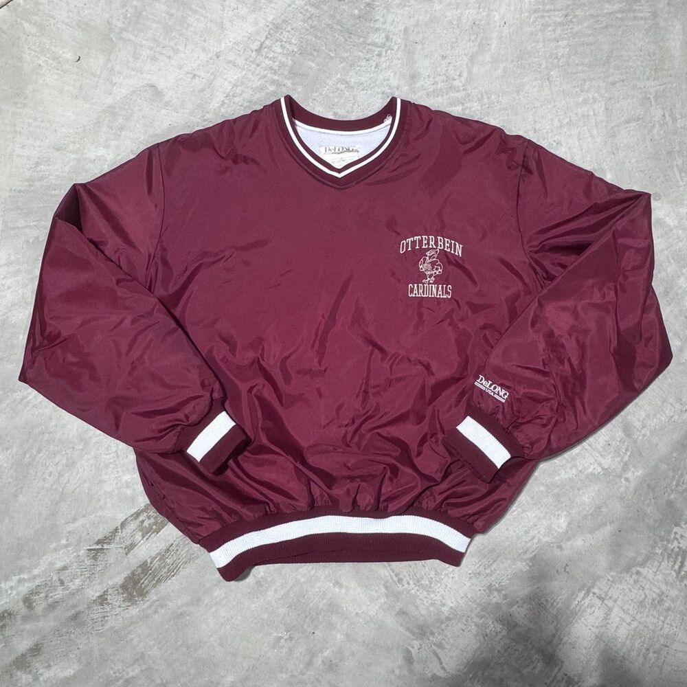 Vintage Otterbein Cardinals Windbreaker Pullover XL Maroon DeLong Made in USA